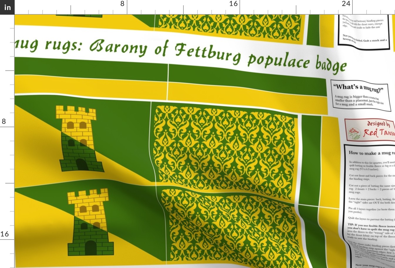 mug rugs: Barony of Fettburg (SCA)