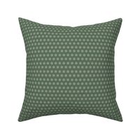 Green Graphic Flowers- Tea Green Flower Dots on Porpoise Grey