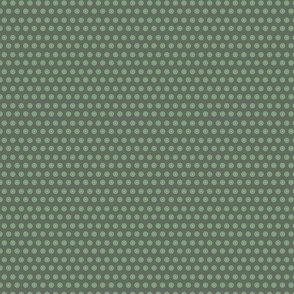 Green Graphic Flowers- Tea Green Flower Dots on Porpoise Grey