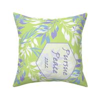 Leaves on green -Pursue Peace - Make pillows