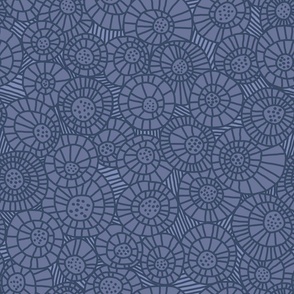 (medium) Going in circles in dark blue - a hand drawn pattern inspired by nature