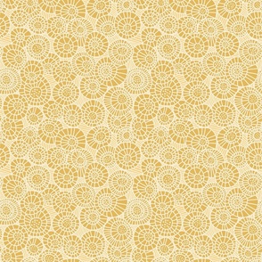 (small) Going in circles in dark yellow- a hand drawn pattern inspired by nature