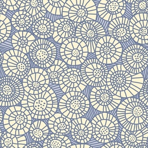 (medium) Going in circles in light blue - a hand drawn pattern inspired by nature