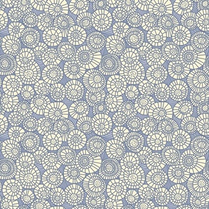 (small) Going in circles in light blue - a hand drawn pattern inspired by nature