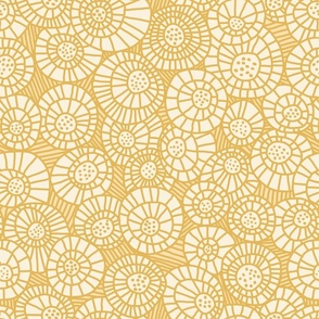 (medium) Going in circles in light yellow  - a hand drawn pattern inspired by nature