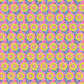 Cheerful Checks floral - bright pink - extra small