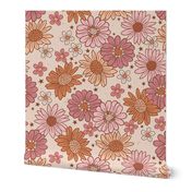 Boho Fall Floral Autumn Flowers  Small Scale