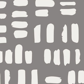 Paint Marks Collage | Medium Scale | Taupe Grey, Creamy White | Hand painted brush strokes
