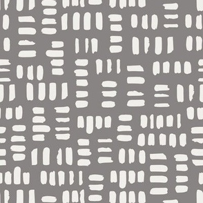 Paint Marks Collage | Small Scale | Taupe Grey, Creamy White | Hand painted brush strokes