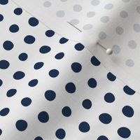 small scale indigo crooked dots on white - dots fabric