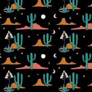 Cactus landscape - black