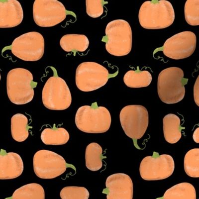 4-Way Fall Pumpkins on Black by Brittanylane