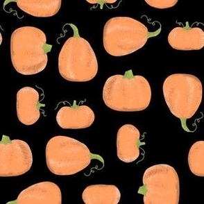 4-Way Fall Pumpkins on Black by Brittanylane