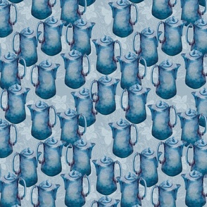 Coffee pots in blue tones after Picasso Small