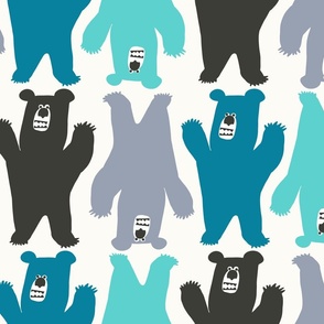 Growling Bears_Blue_Small