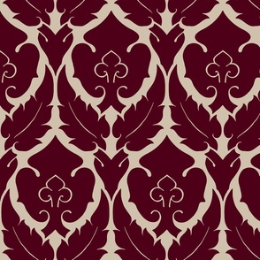 1996 - Medieval Fleur-de-Lis Damask - Burgundy Mocha