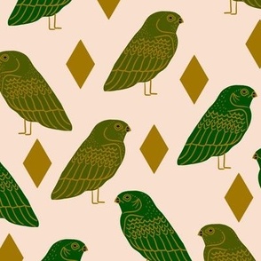 Egyptian inspired birds - olive