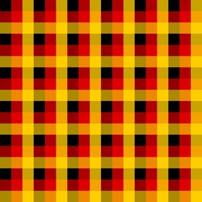 German Flag Colors Red, Gold and Black Large 1 Inch Gingham Check
