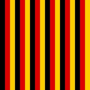 German Flag Colors Red, Gold and Black 1 Inch Vertical Stripes