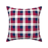 USA Red, White and Blue Large 1 Inch Gingham Check