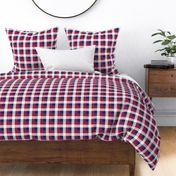 USA Red, White and Blue Large 1 Inch Gingham Check