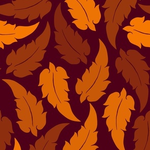 Feathery Leaves - Multi Fall Maroon
