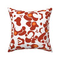 leopard spots -red white tangerine