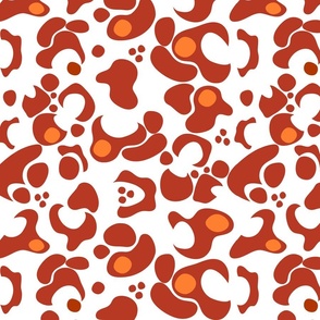 leopard spots -red white tangerine