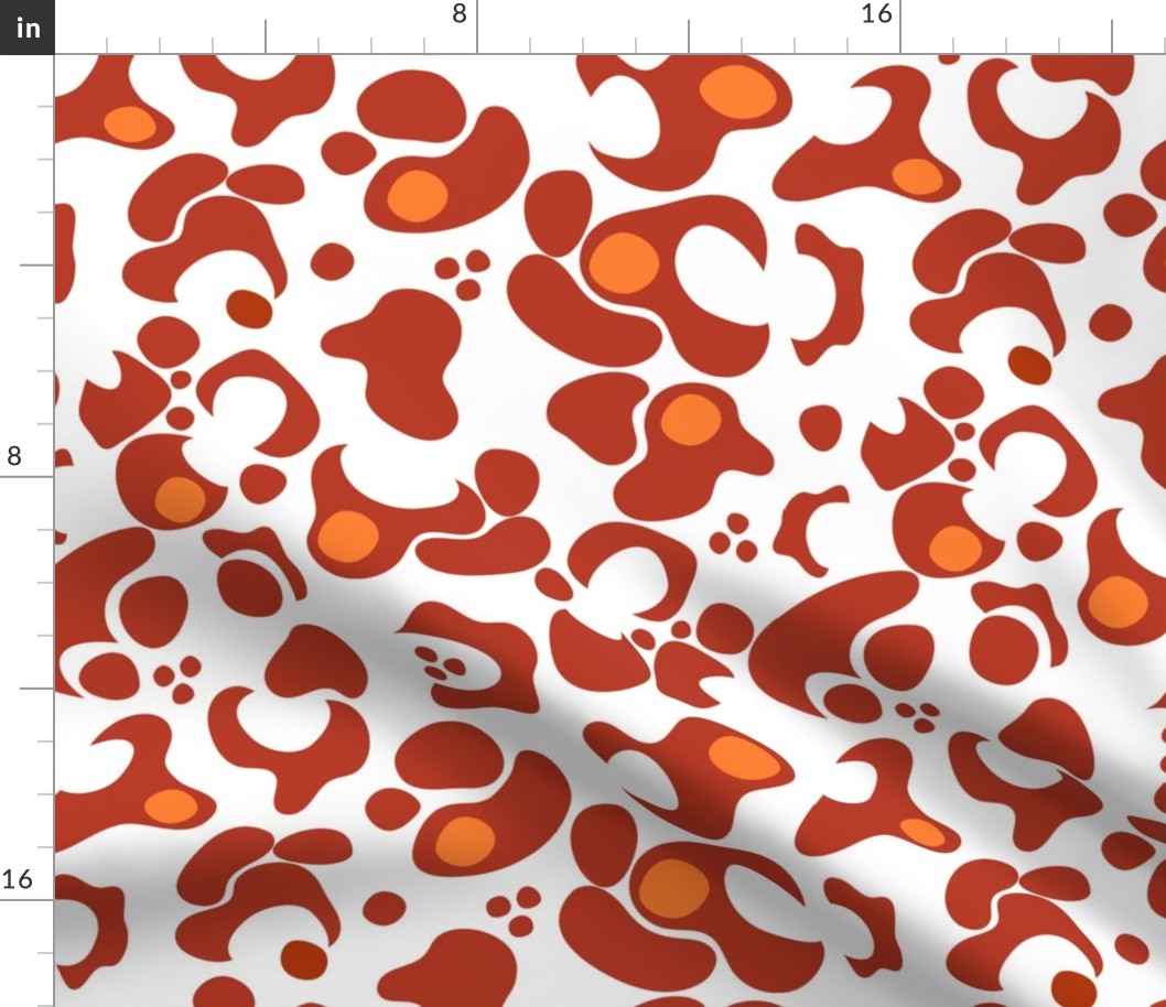 leopard spots -red white tangerine