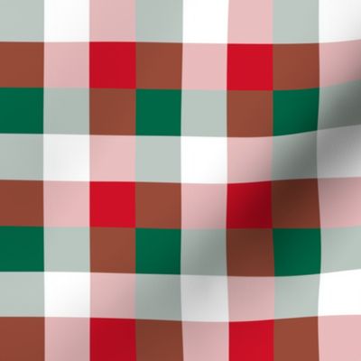 Mexican Flag Colors Red, White and Green 1  Inch Gingham Check