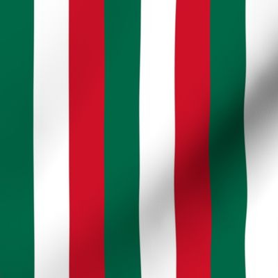 Mexican Flag Colors Red, White and Green 1  Inch Vertical Stripes