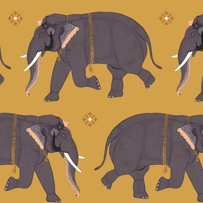 Elephants - Large - Mustard Yellow