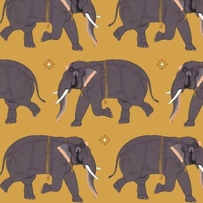 Elephants - Small - Mustard Yellow