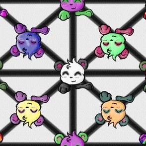 Spoonflower design challenge Kidult- Multi Colored Pandas