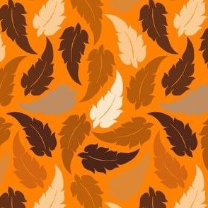 Feathery Leaves - Multi Orange