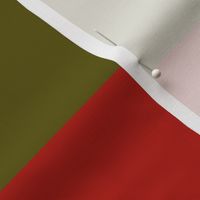 Olive Green & Red - 3.5 inch Wide Stripes