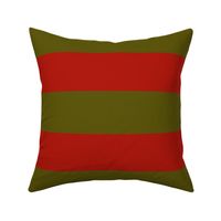 Olive Green & Red - 3.5 inch Wide Stripes