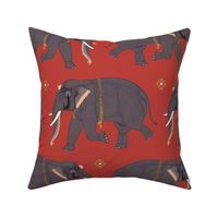 Elephants - Large - Orange Red