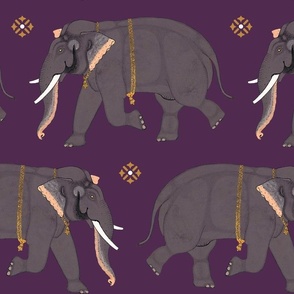 Elephants - Large - Purple