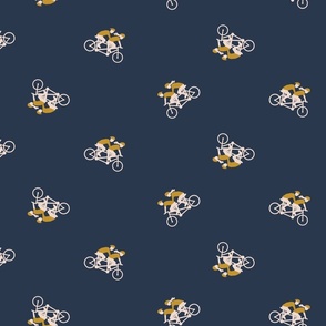 Tandem Bicycles - Mustard and Navy