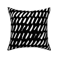 Painted Stripes | Large Scale | True Black | Black and white hand painted brush strokes