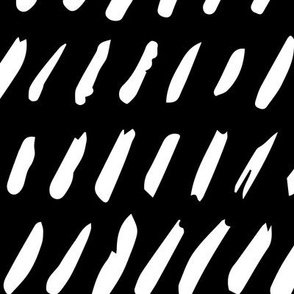 Painted Stripes | Large Scale | True Black | Black and white hand painted brush strokes