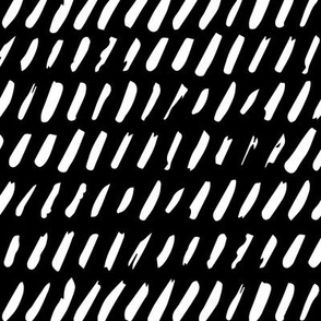 Painted Stripes | Medium Scale | True Black | Black and white hand painted brush strokes