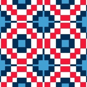 Patriotic Americana Galena Quilt square, 4 inch