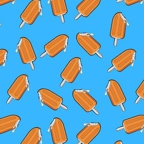 Dark blue colorful popsicle sticks seamless pattern background