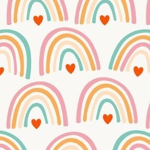 Summer Hearts and Rainbows - Pastel