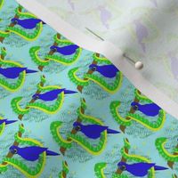 Small - Emerald Tree Boa and Blue Hyacinth Macaw  in Their Jungle Playground - Mable Tan X Spoonflower:  Hissterical Snakes