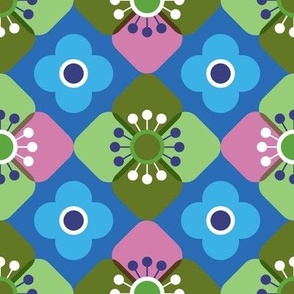 Normal scale • 70s blue flowers