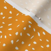 Dotty || Hand painted white dots on orange ||  Farmers Market Collection by Sarah Price Medium Scale Perfect for bags, clothing and quilts