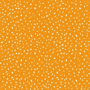 Dotty || Hand painted white dots on orange ||  Farmers Market Collection by Sarah Price Medium Scale Perfect for bags, clothing and quilts